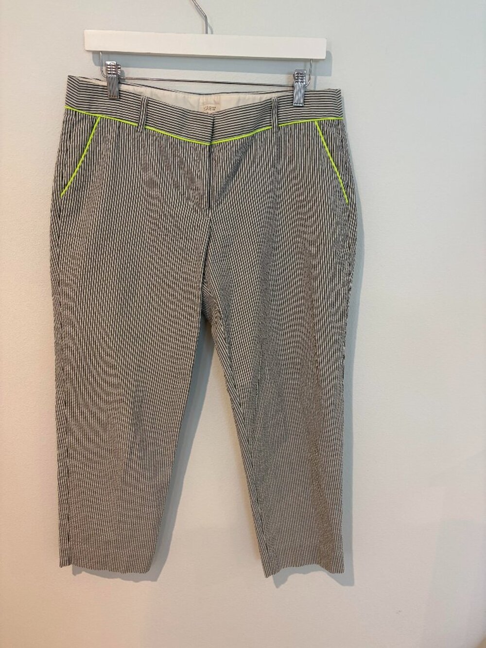 NWOT J.Crew Seersucker Skimmer Capri Pants Sz 10